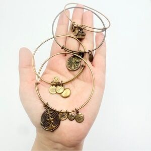 Alex and Ani Lot 4 Brass Charm Bangle Sets